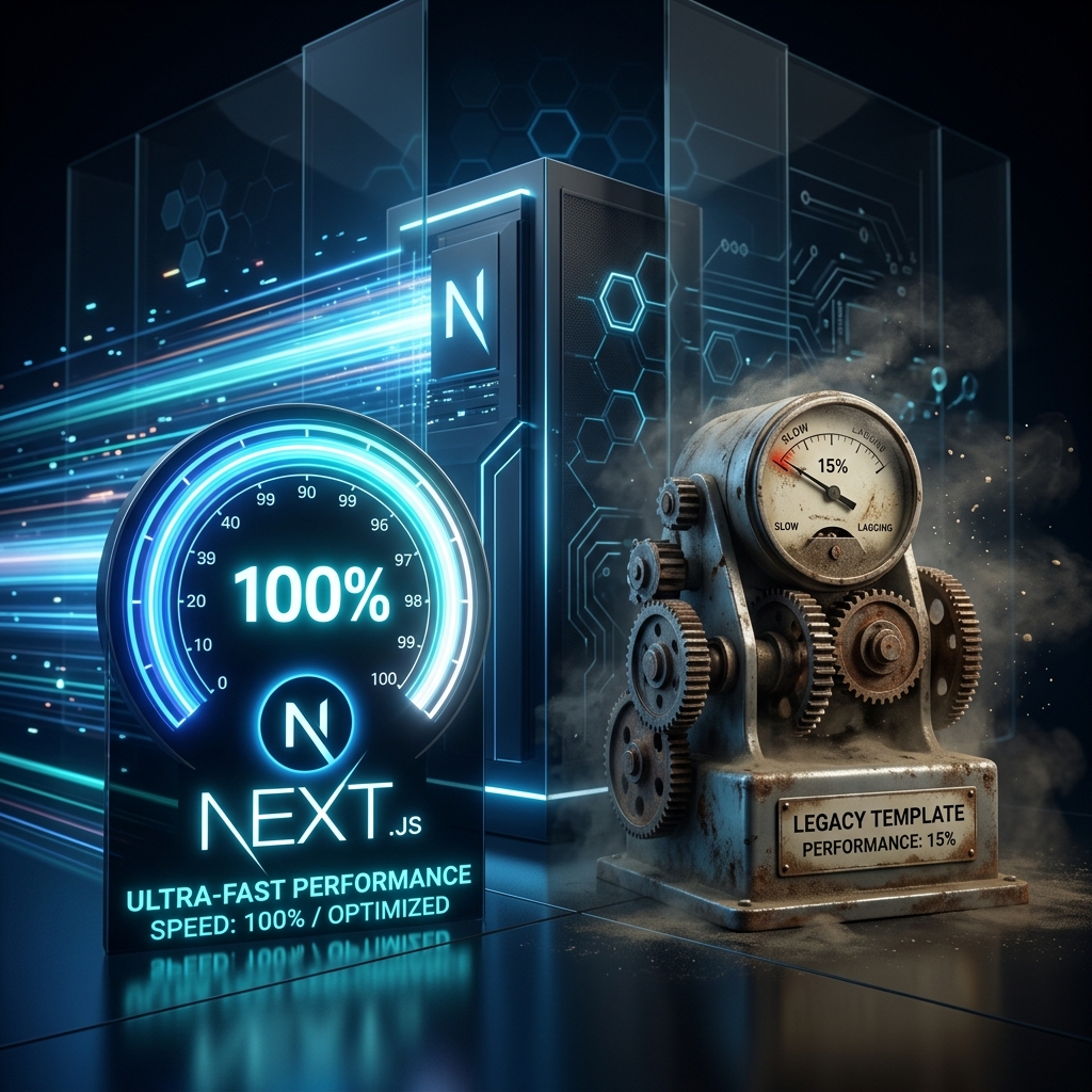 Next.js perfect Lighthouse 100 vs Legacy WordPress Template performance comparison cover